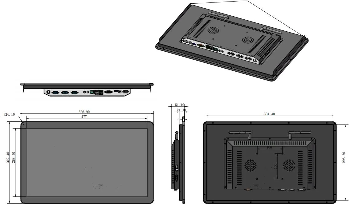 Cc12V/24V HDMI PC Industrial IC/lector de tarjetas ID Cámara incorporada Bluetooth GPS 10 Windows Panel PC Industrial