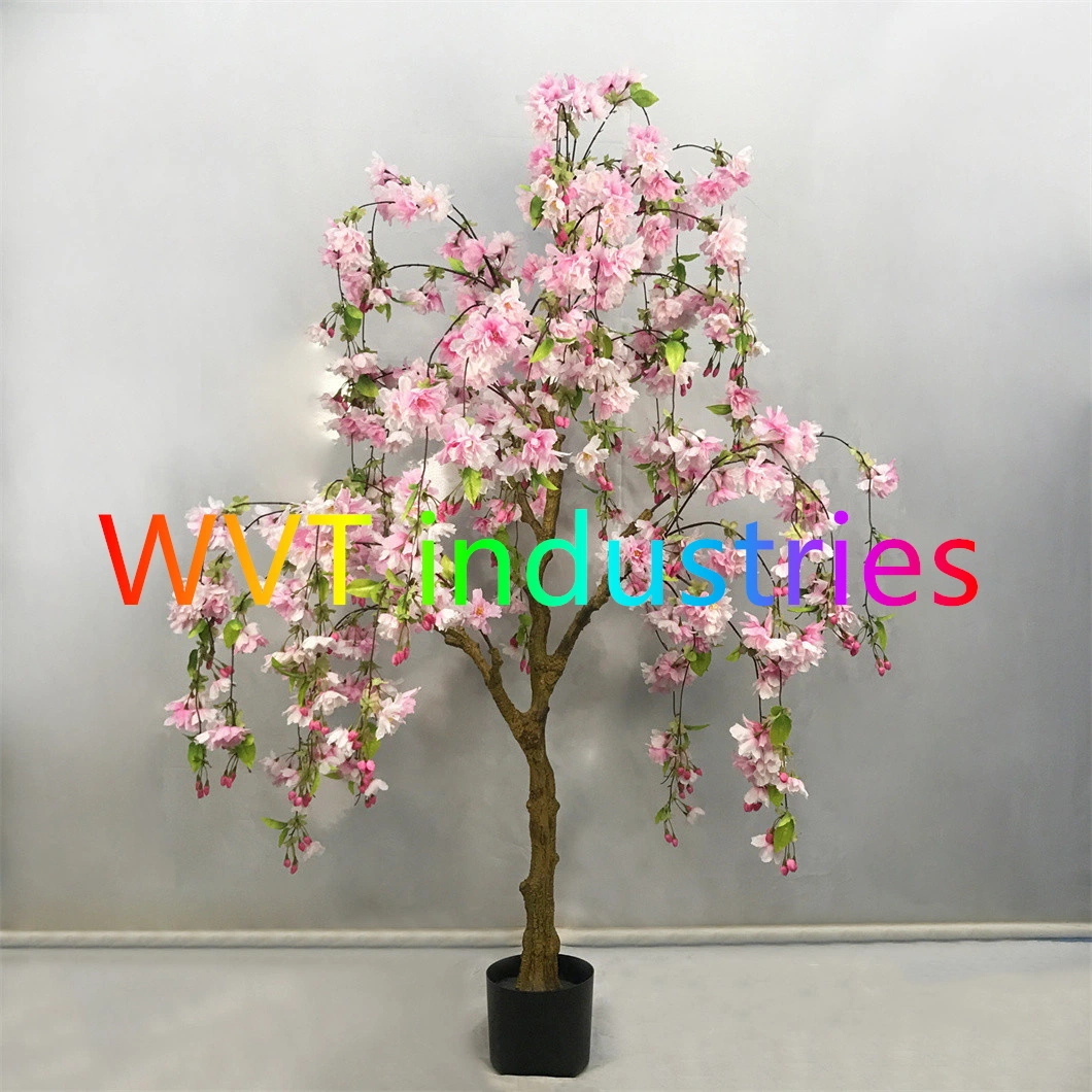 Wvt Faux Flower Artificial Tree Potted Plant Bonsai for Wedding Decorative