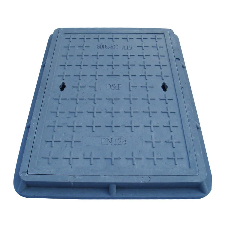 Certificated Rectangle High Loading Capacity C250 Sewer Drain Covers 600X450mm Rectangle SMC Manhole Covers for Road