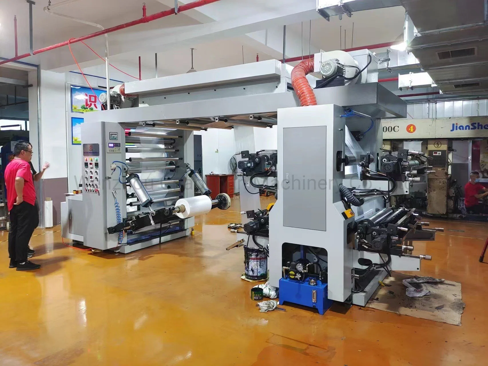 4 Color Central Drum Ci Flexo Printing Machine for Plastic/Paper/Non-Woven