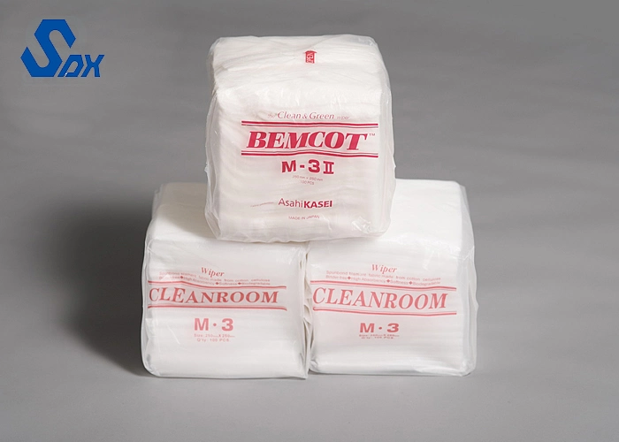 100% Polyester Dust Free 35GSM 25cm X 25cm M-3 Cleanroom Clean Wiper Paper Wipes