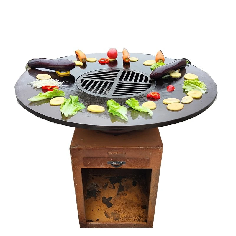 Barbecue Grill BBQ Métallique Extérieur Carré Robuste