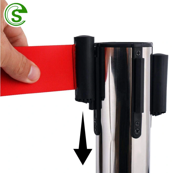 High quality/High cost performance  Steel Crowd Control Retractable Belt Barrier Pole