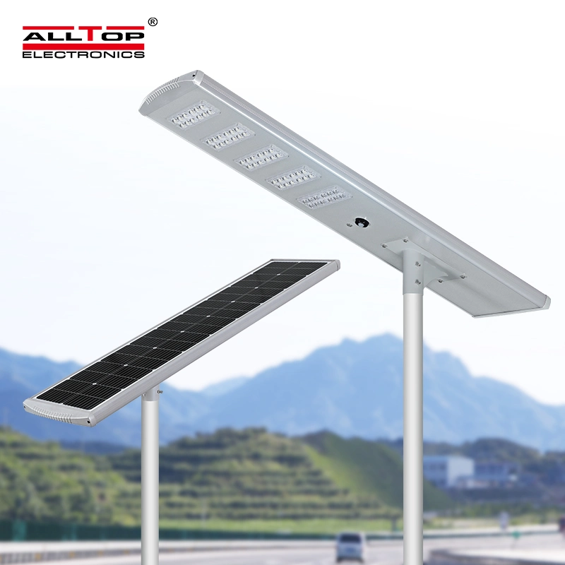 Alltop Newest Model Waterproof Outdoor 60W 90W 120W 150W Solar Battery Lighting Motion Sensor Road Aluminum Alloy All in One LED Solar Street Light