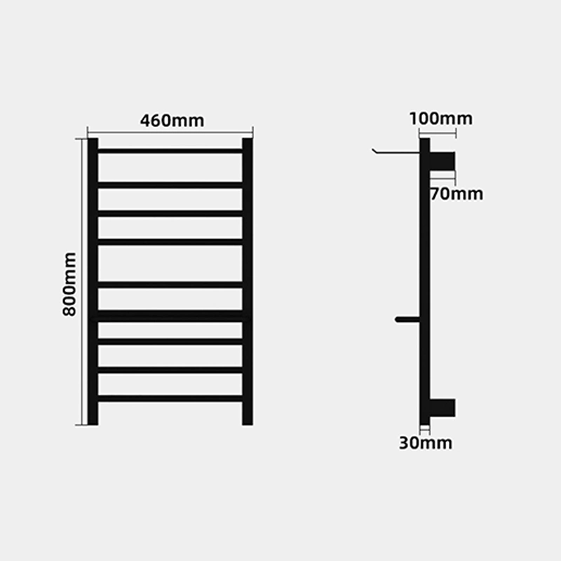 Handtuchwärmer mit an der Wand montiertem Handtuchwärmer-Gestell Beheizter Handtuchhalter für Badezimmer