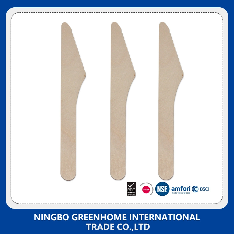 Original Factory Disposable Wooden Cutlery 165mm Knife for Dinner