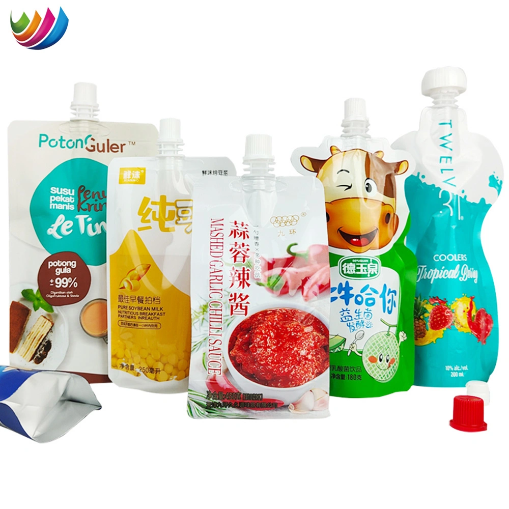 Food Grade Custom Printing Tomato Sauce Packaging Spout Pouch