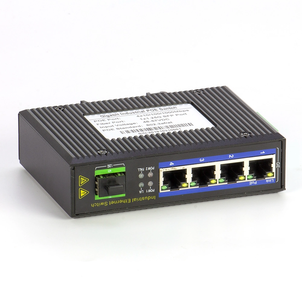 10/100/1000m Industrial Poe Switch with DC 48-57V Input Voltage