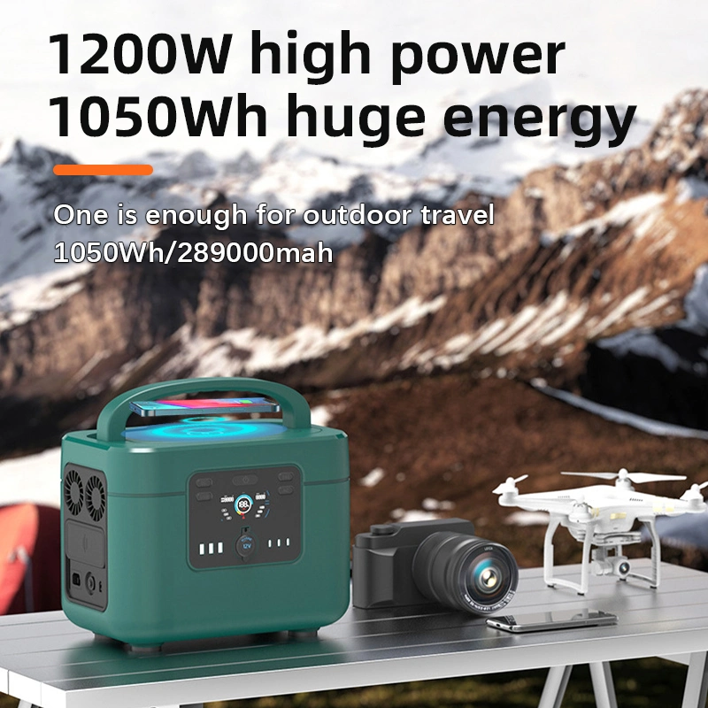 Big Capacity Fast Charging Portable Power Station 110V 220V 1200W Solar Power Bank Emergency Power Supply