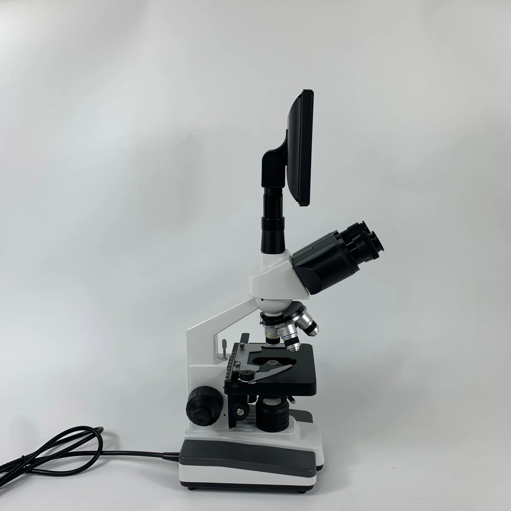 Professional Factory of Trinocular Head Microscope Xsp-200sm with Screen