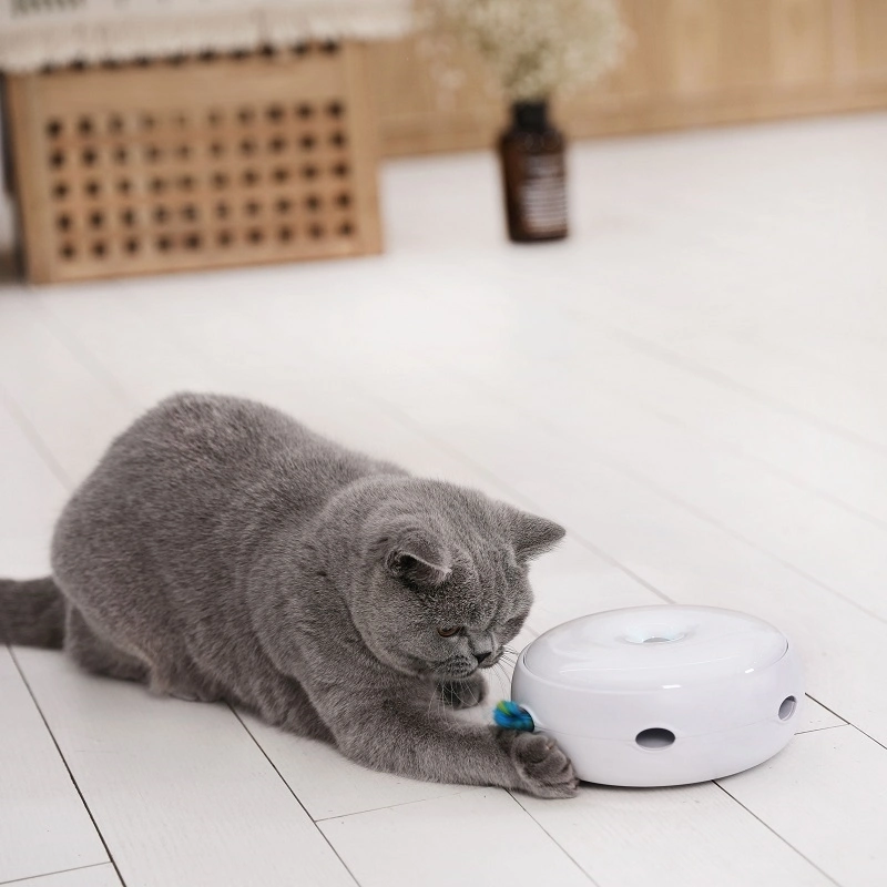 Gato interactivo juguete con plumas giratorias, Smart Pet Cat Toy