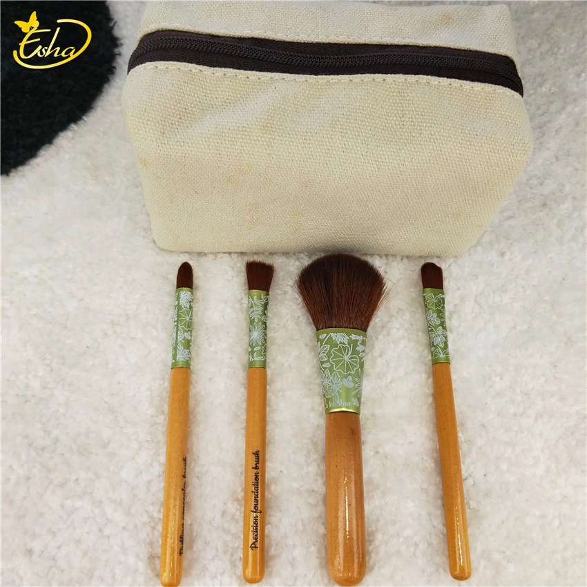 Wood Handle Synthetic Hair Cosmetic Make up Blush Kit Makeup Brushes Set