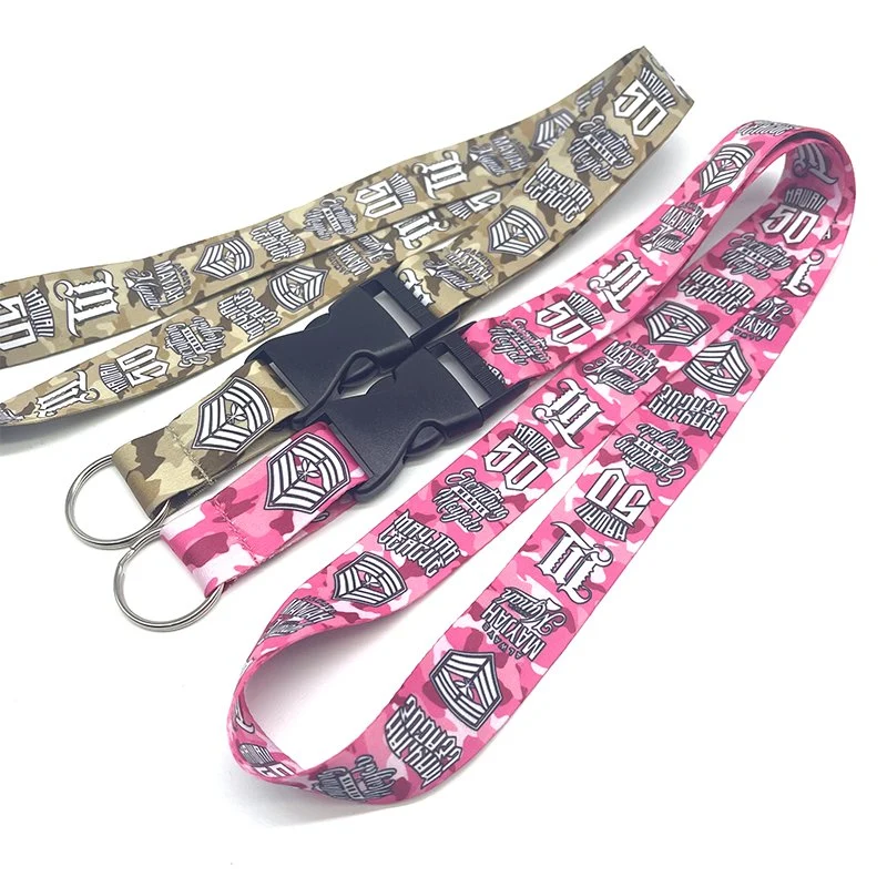 Direct Manufacturer Promotional Gifts Custom Multi Color Keychain Holder Safety Polyester Neck Straps Lanyard