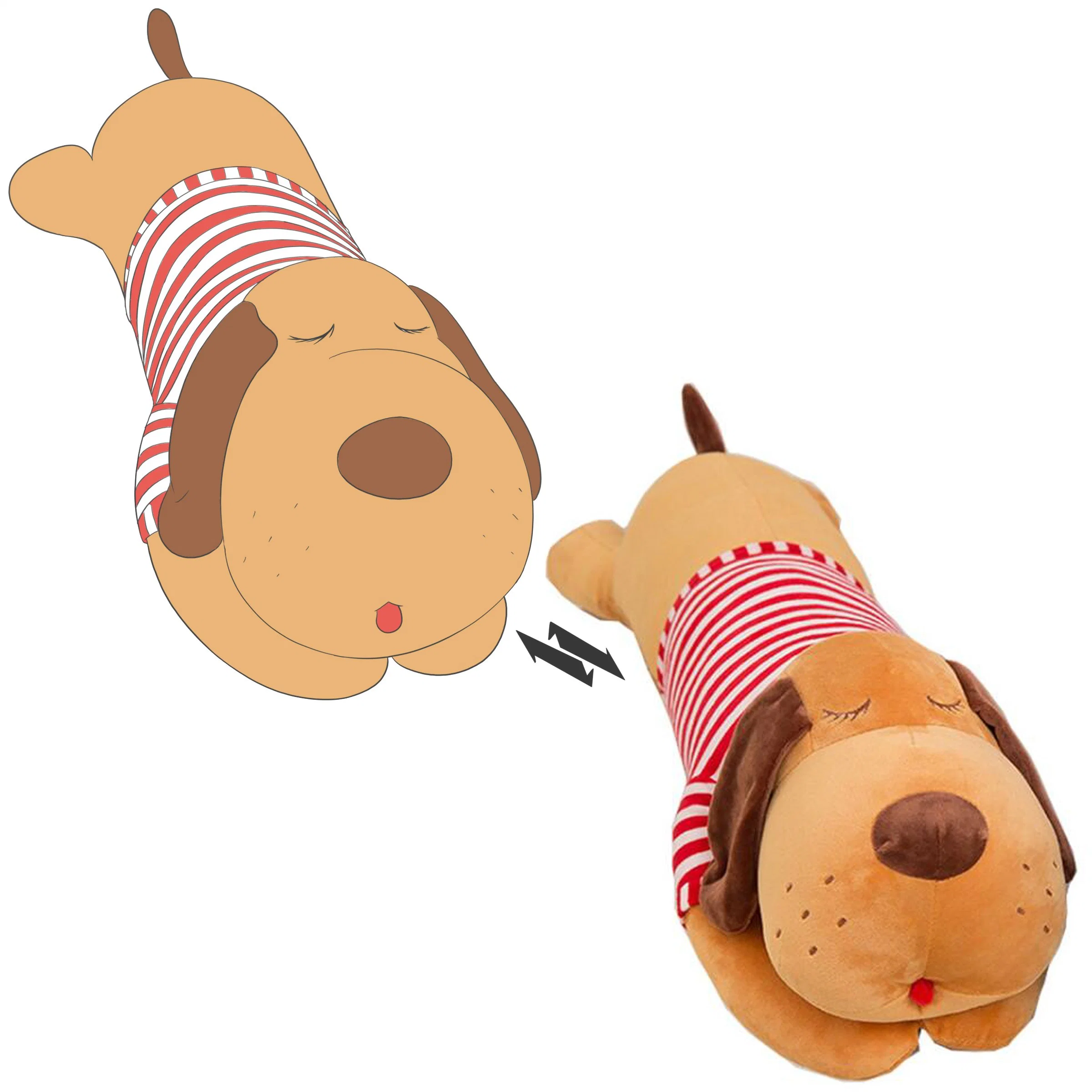 Decoración del Hogar cuerpo largo suave forma de perro Juguetes abrazando Plush Almohadas