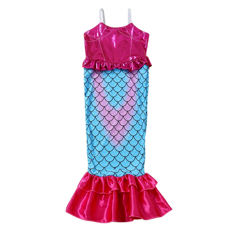 Swimwear for Girls One-Piece Summer Shinny Fabric Mermaid Design Bathing Suit