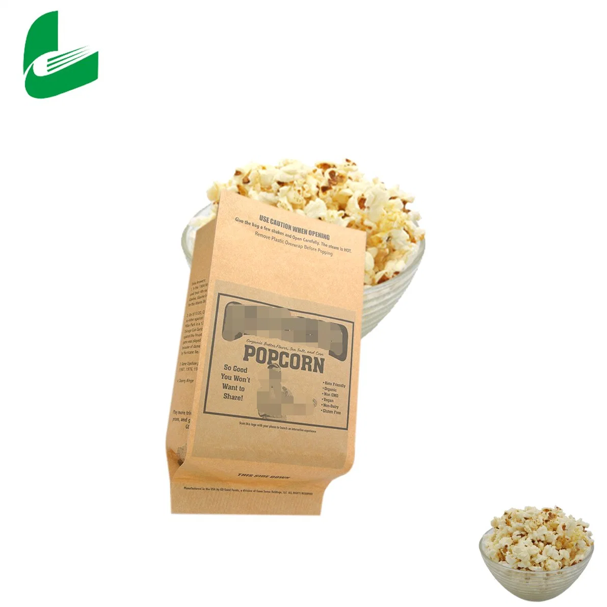 Recycelbare Mikrowelle Popcorn Taschen Lebensmittelverpackung