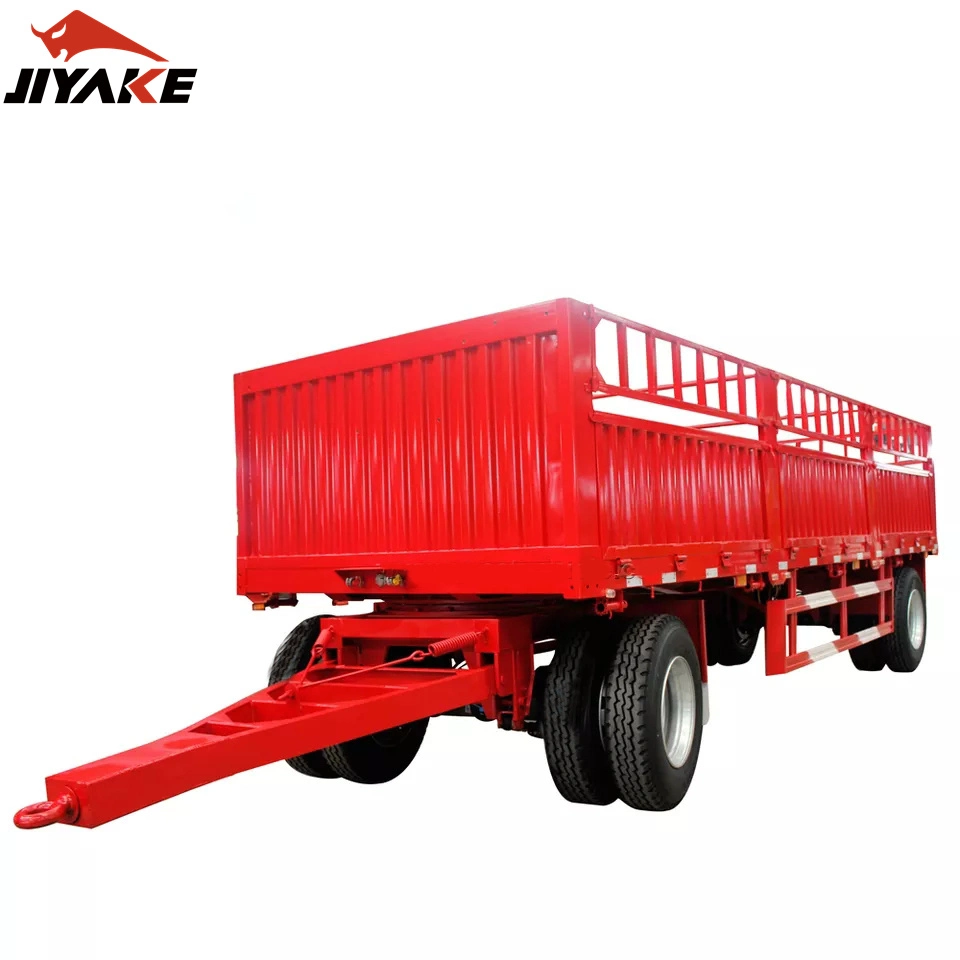 Factory Price Drawbar Dolly Hydraulic Tipper Tipping Dump Fence Full Truck Flatbed Light Side Wall Farm Cargo Agricultural Dropside Tractor Trailer