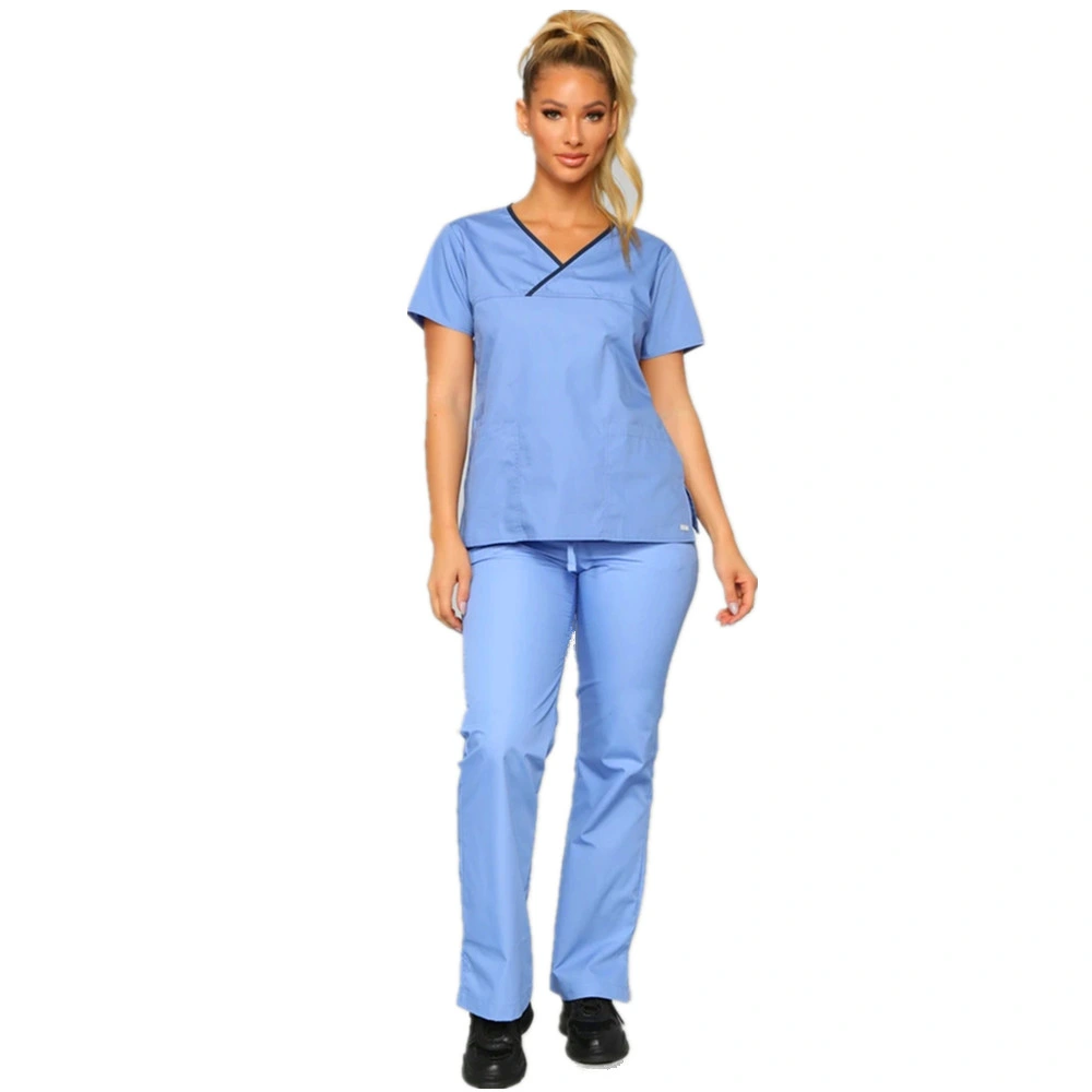Fashionable Nurse Uniform Designs Medical Women Scrub Set Pictures & Photos