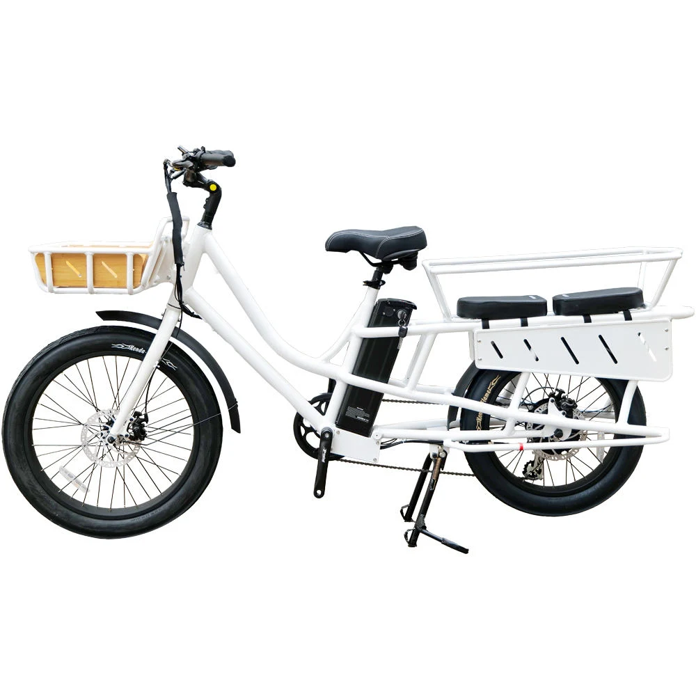 36V 250W Vélo électrique familial de livraison de cargaison avec double batterie au lithium.