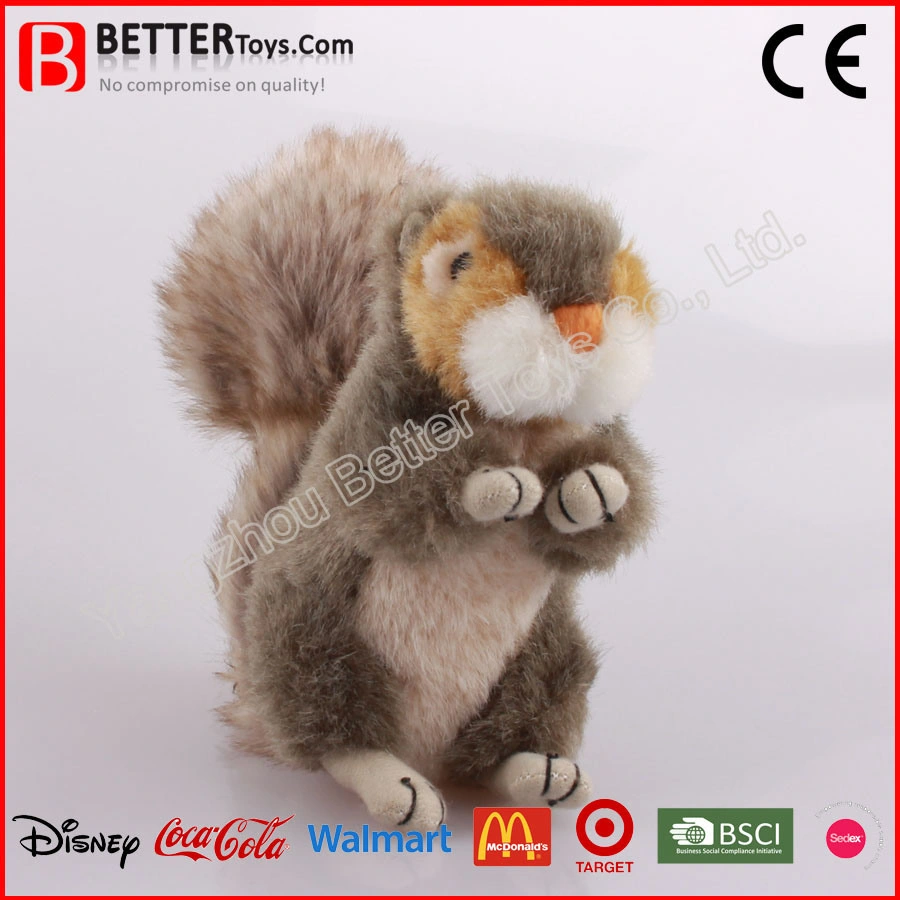 Mini Size Plush Stuffed Animal Soft Ornaments Squirrel Toy