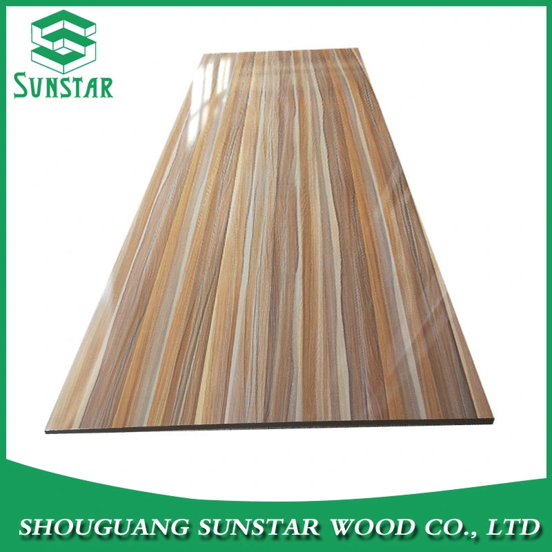 UV High Glossy Melamine Faced Wood Grain/Solid Color MDF Board