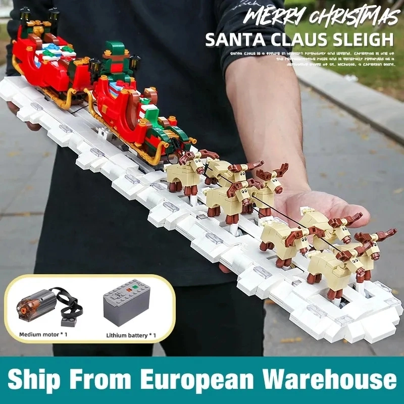 1318 PCS Merry Natal Santa Claus Sleigh bloco de construção put Juntos interessantes brinquedos educativos Kids brinquedos de Natal Sleigh Bricks