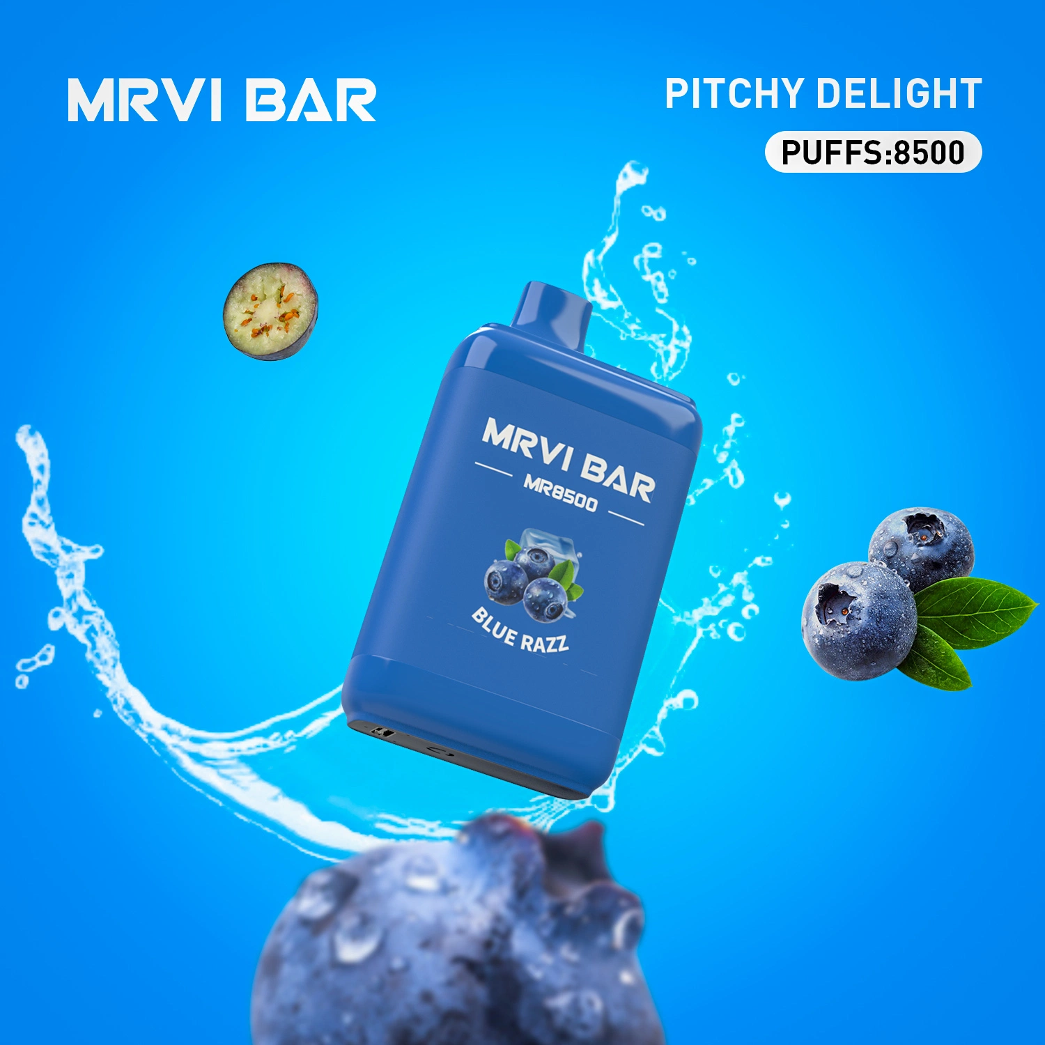 Original Mrvi Bar Disposable Vape 8500 Puff Electronic Cigarettes Rechargeable Battery 0% 2% 3% 5% Mesh Coil
