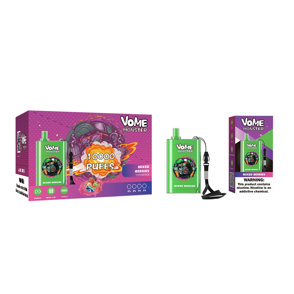 Wholesale/Supplier Vape OEM Disposable/Chargeable الالكترونية Cigarette Vome Monster 10000 نفخة 12 نكهات بالجملة وتزيح