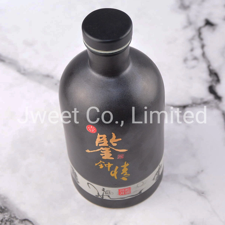 Custom Printing Round Ceramic Bottle Liquor Tequila Wine Bottle