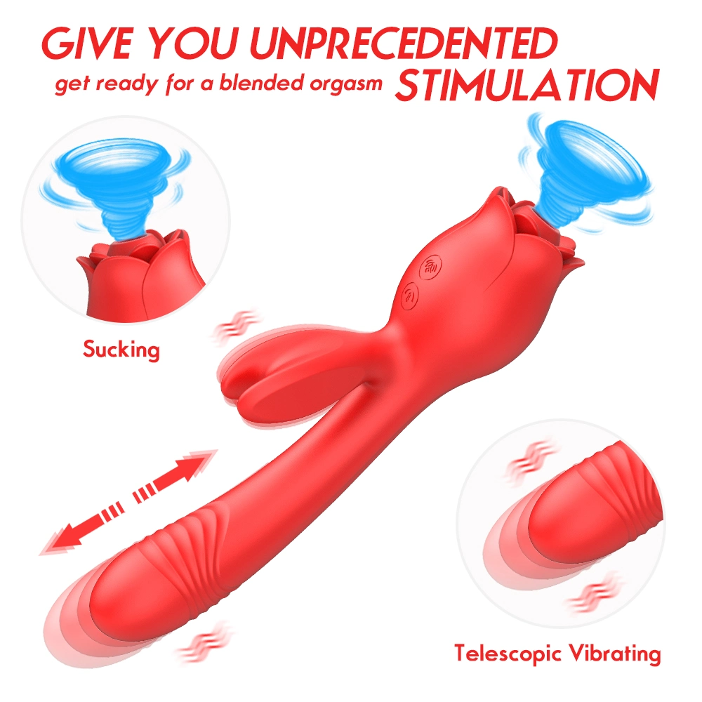 2023 Newest Rose Shape Rabbit Shape Best Massager Couple Sucking Sex Toy Best Vibrator G Spot