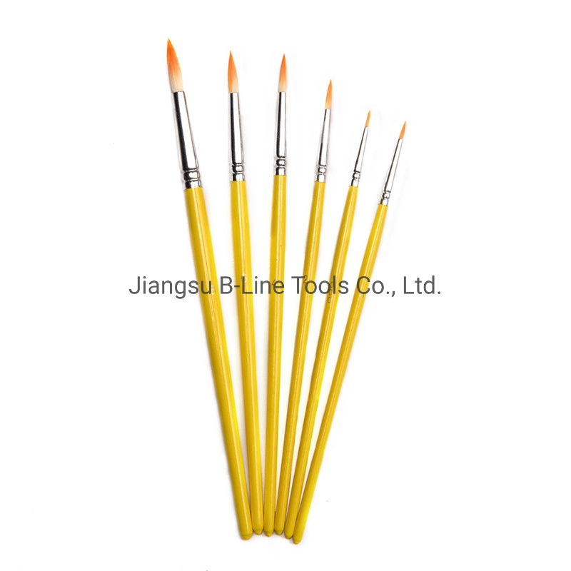 Factory Price Nylon Hair 6PCS Artist Round Head Paint Brush Set