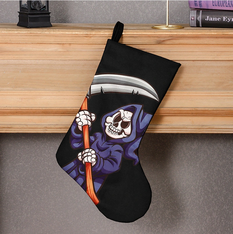 Halloween Decoration Socks Ghost Festival Skull Ghost Print Gift Bag Hanging Charm Hanging Ornament Horror Scene Decorations