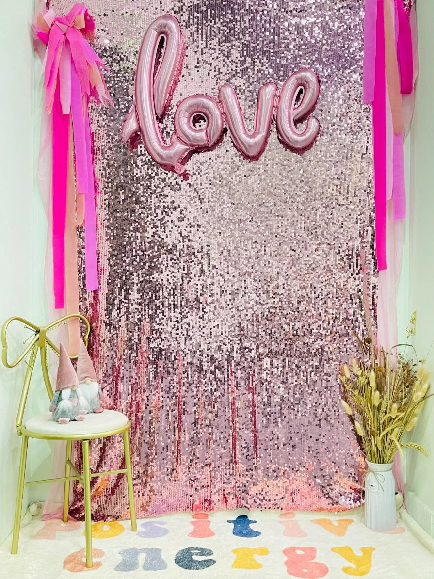 Fondo de cortina de lentejuelas rosa brillante 1PCS 4.3ftx6.6FT Cortina de fondo brillante para fiesta, Navidad, boda, cumpleaños, decoración de fiesta