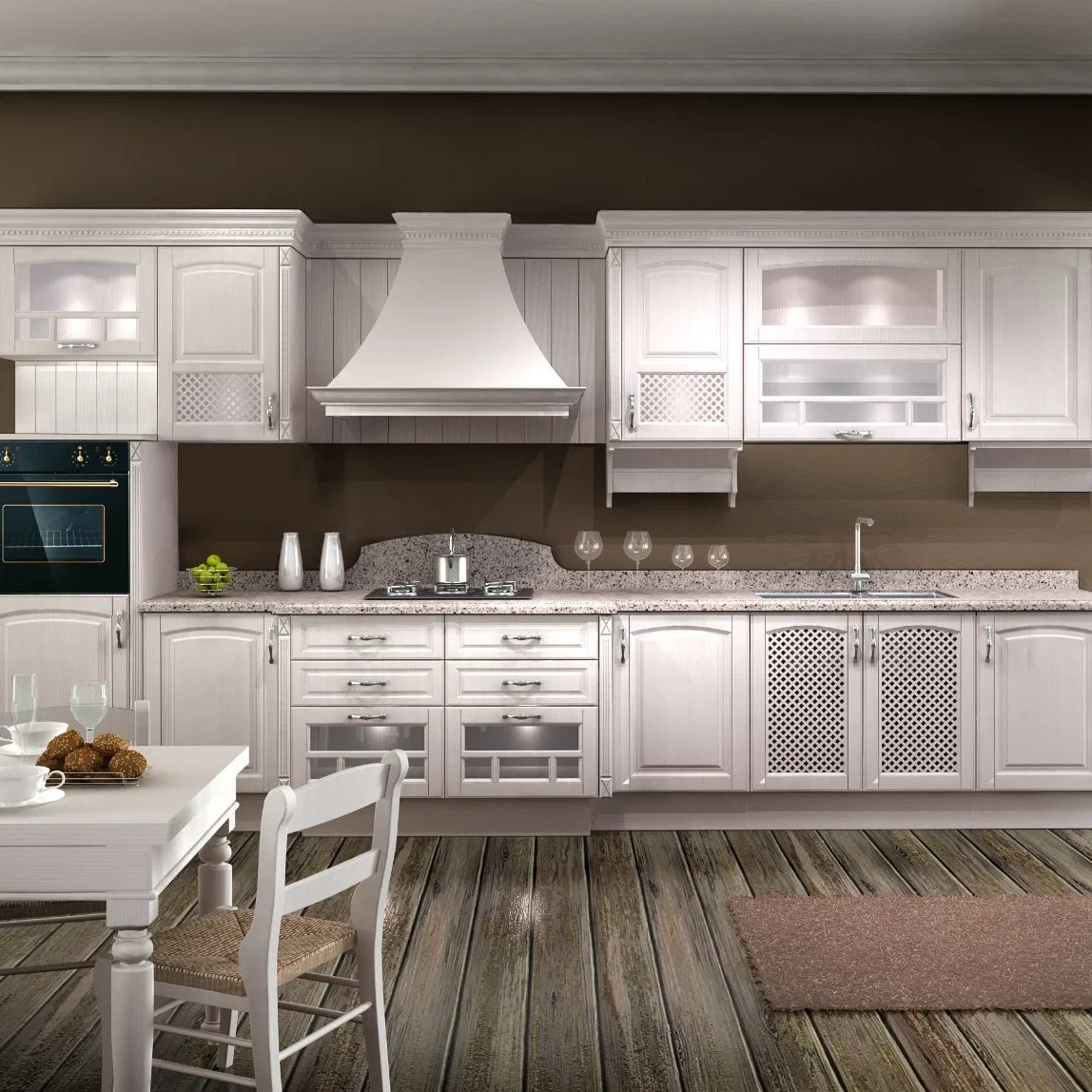 Venta en caliente Euro High Gloss PVC Muebles de Casa Almacenaje de madera Moderna American Flat Pack Hutch Kitchen Cabinets