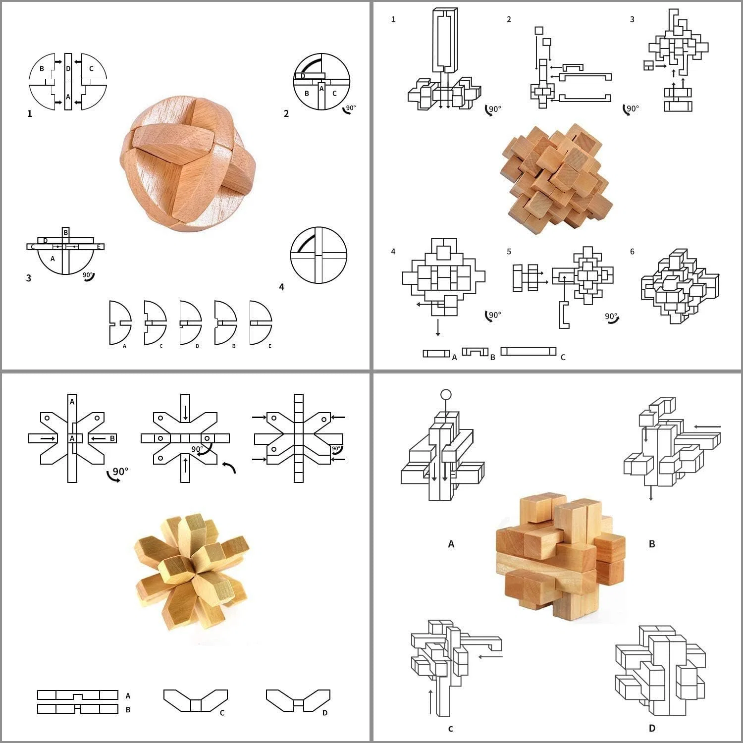 Bamboo 3D Головоломки Металлические Головоломки Головоломки Пуzzles Mind Игровые игрушки Для подростков и взрослых