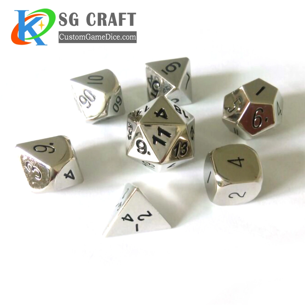 Good Quality Rainbow Dnd Dice Sets of Metal Polyhedral Game Dice Custom Resin Dice Set Plastic Dice with Dots Dice Bag Custom