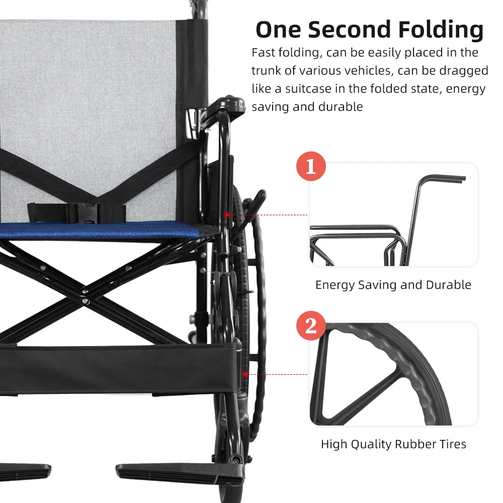 High quality/High cost performance  Folding Manual Medical Wheelchair for The Disabled and The Elderly