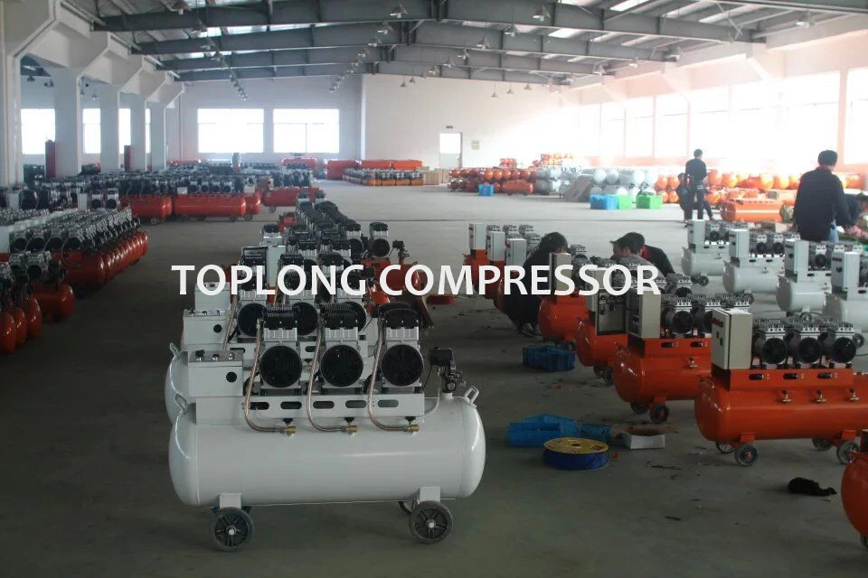 Compresor de motor sin aceite, silencioso y sin aceite para uso dental e industrial (Tp-1100)