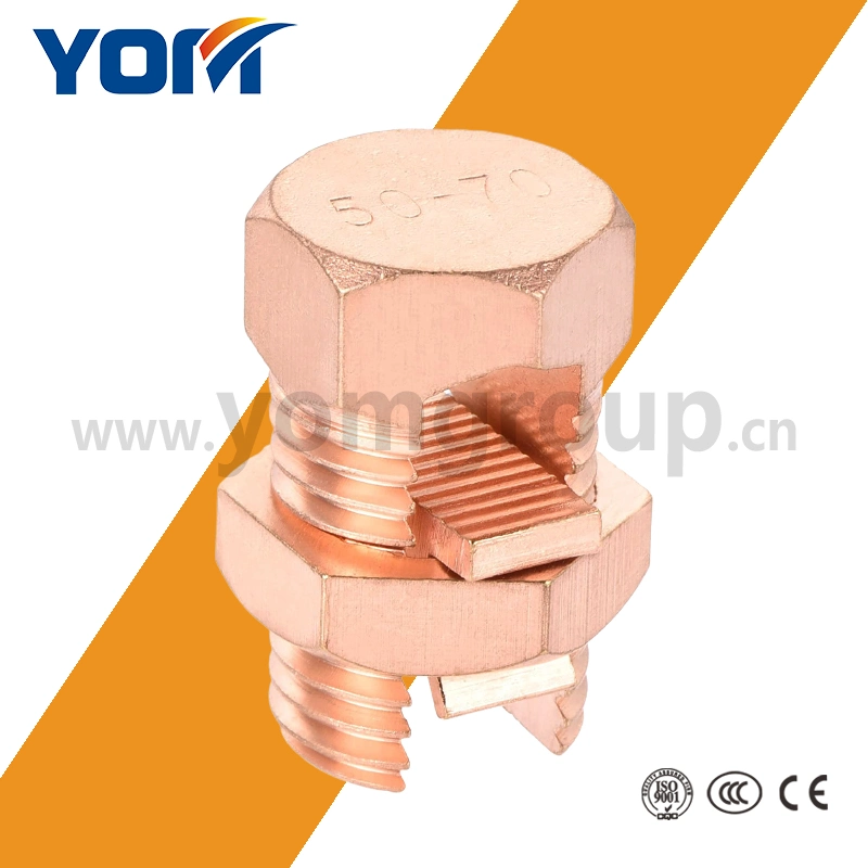 T/J Brass Copper Split Small Waterproof Electrical Bolt Close-End Clamp Screw Wire to Wire Joint Nut Terminals Cable Connectors