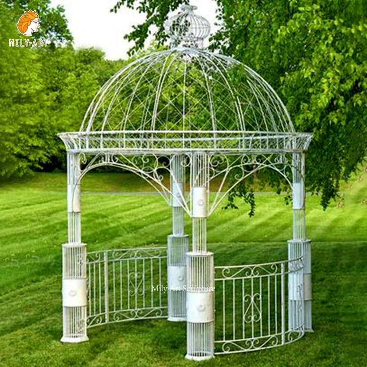 European Style Outdoor Wedding Decorations Gazebo Wrought Cast Iron Pavilion