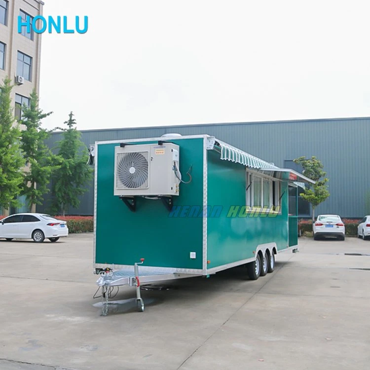 Big Mobile Kitchen Remorque Food Truck Foodtrailer Mini Square Hamburgers Pizza BBQ Fast Food Trailer Cart for Sale