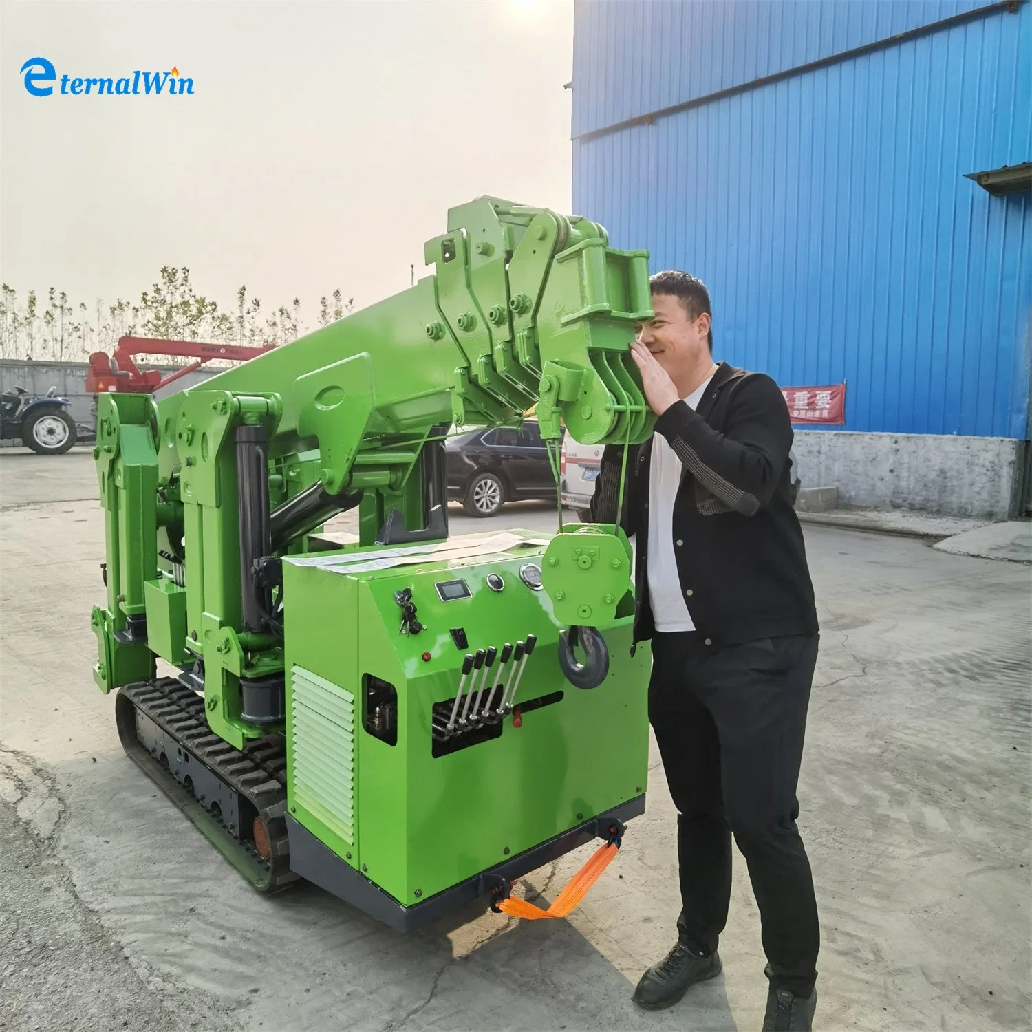 Hydraulic Telescopic Boom Diesel Engine Drive Rubber Crawler Spider Crawler Crane with CE Certificate 3 Ton 5 Ton 8 Ton