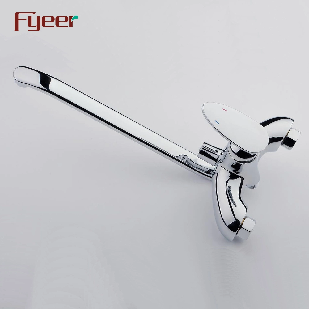 Fyeer Wall Mounted Long Spout Rainfall Bath Shower Mixer