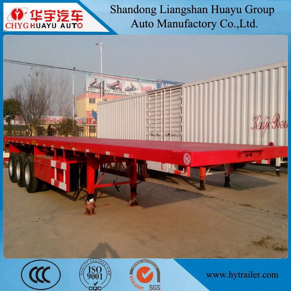 Huayu Truck Use 3axle Container/Cargo Transport Flatbed Truck Trailer