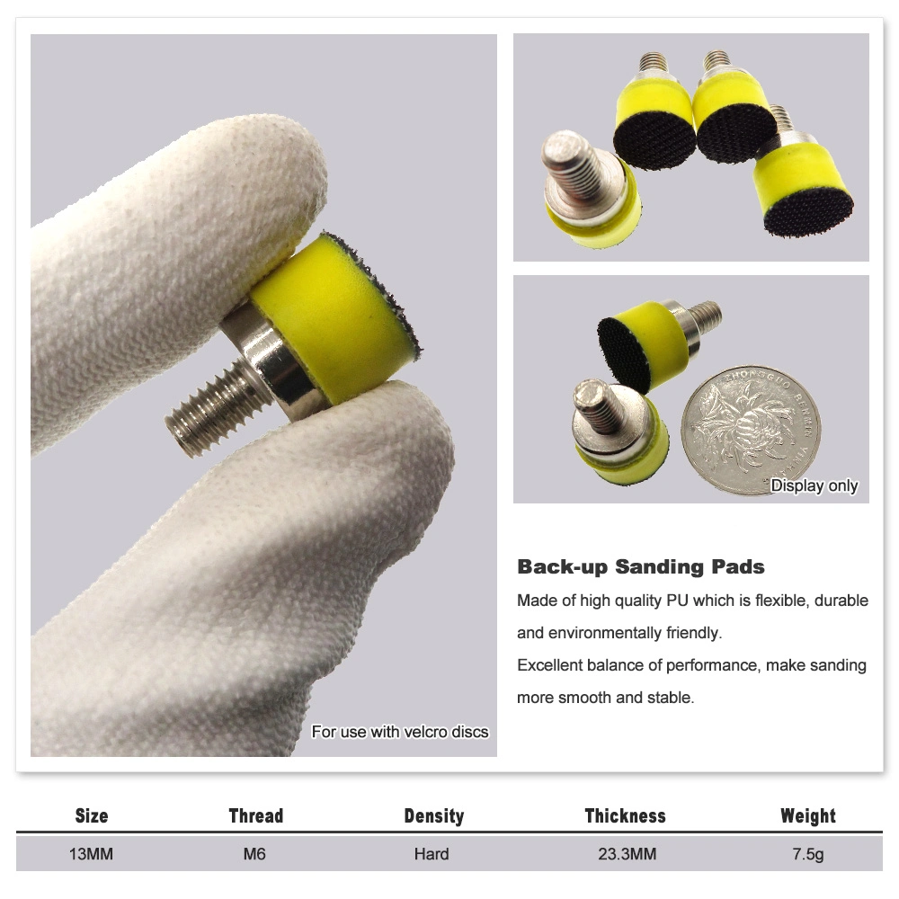 13mm de rosca M6 Gancho y bucle de lijado de copia de seguridad respaldo lijadora Pad Pad Accesorios Herramientas eléctricas