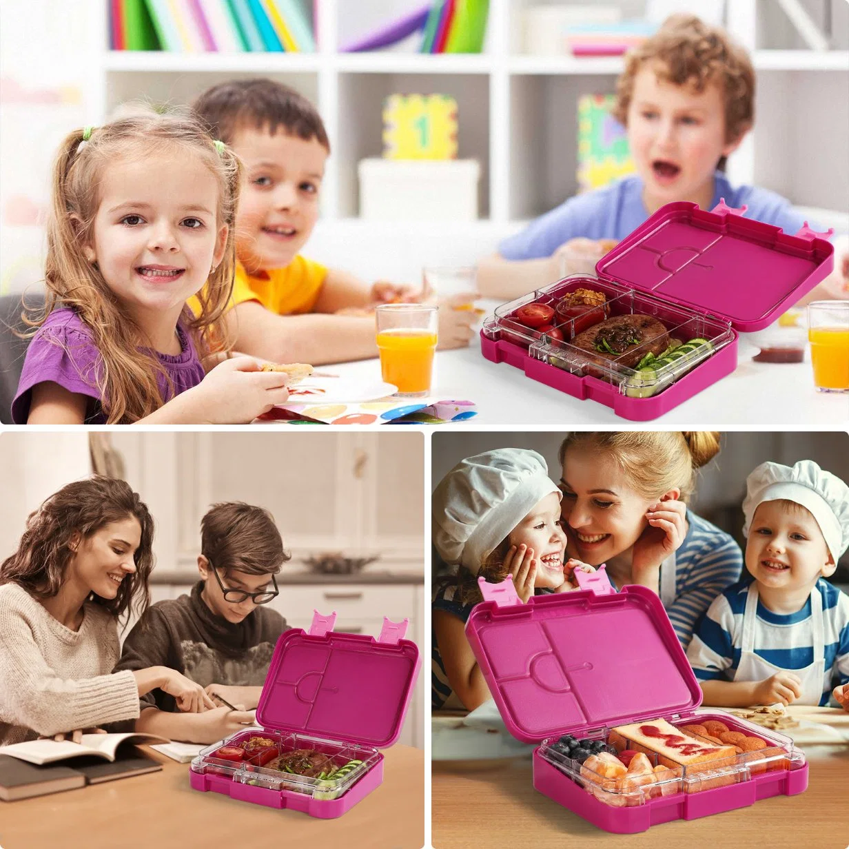 Aohea Bento Style Lunch Box for Kids 8+ and Teens Microwave/Dishwasher Safe