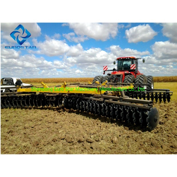 1bzd-7.5 Width 7.5m Hydraulic Heavy Duty Disc Harrow for 350HP Tractor Trailed Agricultural Machinery Folding Fold Wing Light Opposed Offset China Suppliers