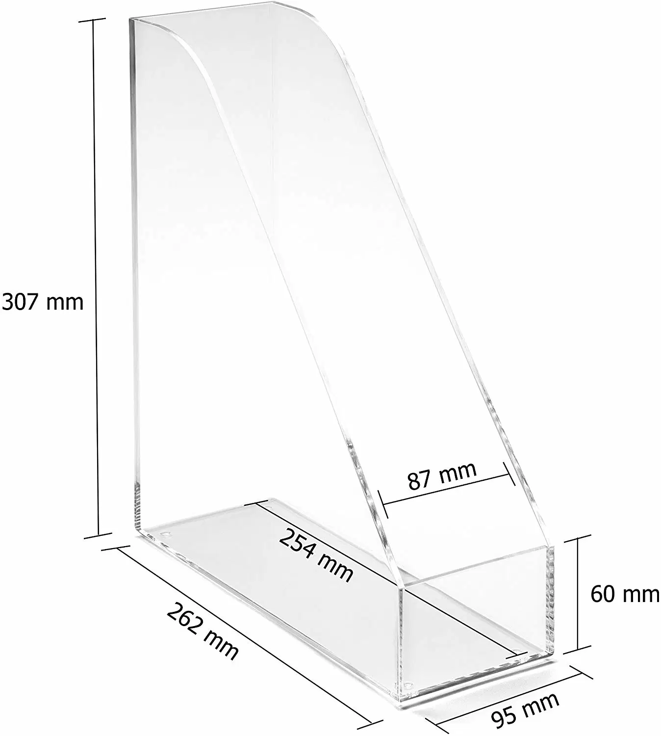 Office File Storage Box Desktop A4 Soporte de la revista acrílica