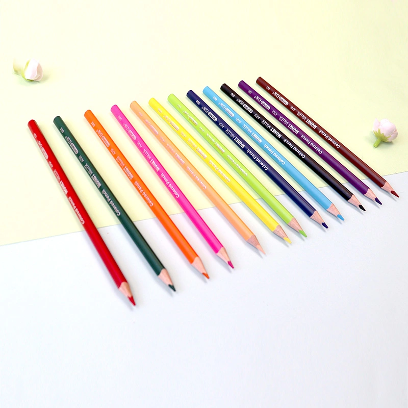 OEM 12 couleurs disponibles 24 pièces par boîte Crayons de couleur monochromes