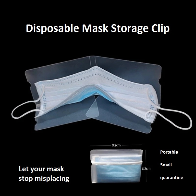 Reusable Mask Clip Folding Storage PVC Bag